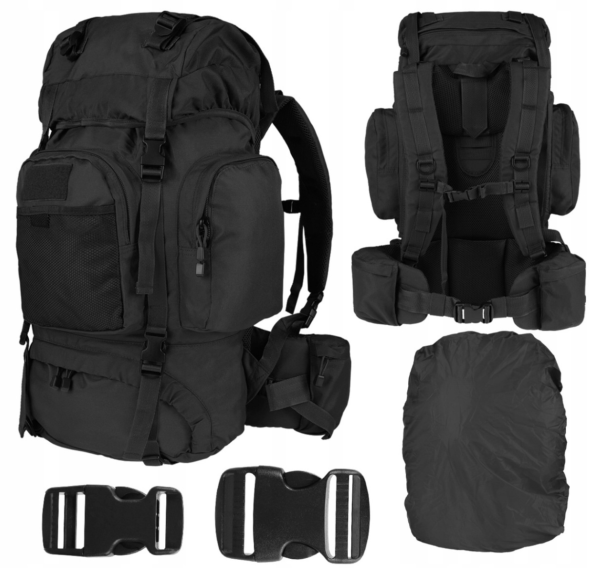 Turistický batoh Mil-Tec Commando s objemom 55 litrov - Čierna Farba